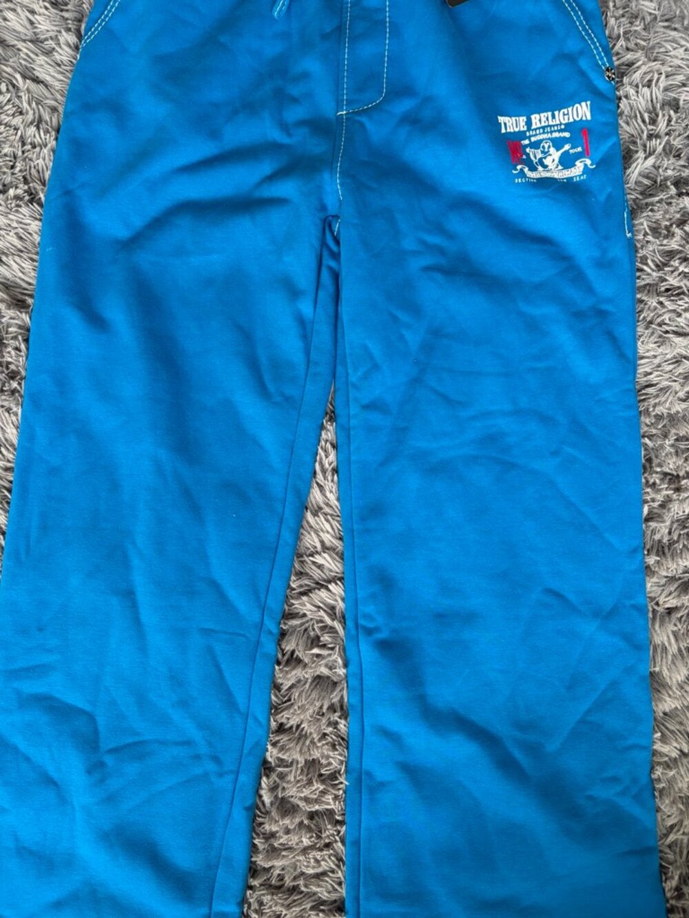 True Religion No.1 Baggy Big T Sweatpants Imperial Blue NWT Size Large